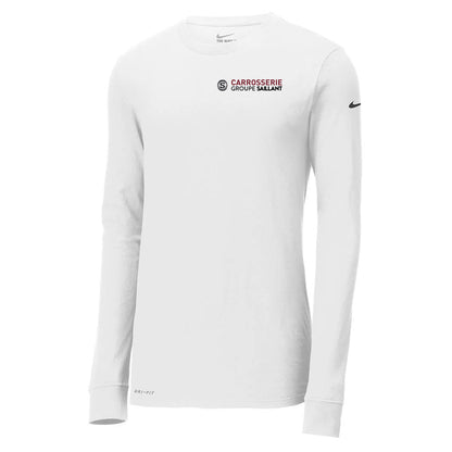 T-shirt Nike Dri-FIT Coton / Poly à manches longues pour homme - Carrosserie Groupe Saillant