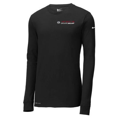 T-shirt Nike Dri-FIT Coton / Poly à manches longues pour homme - Carrosserie Groupe Saillant