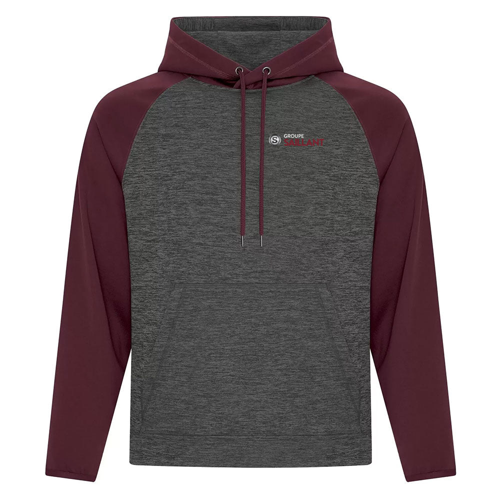 Chandail Chiné à capuchon en molleton deux tons dynamic pour homme - Groupe Saillant