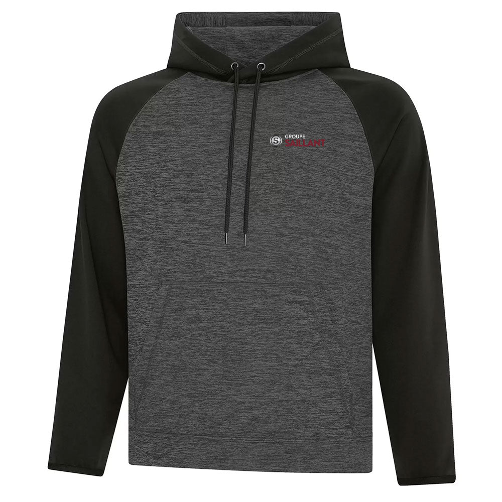 Chandail Chiné à capuchon en molleton deux tons dynamic pour homme - Groupe Saillant