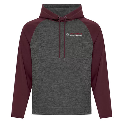 Chandail Chiné à capuchon en molleton deux tons dynamic pour homme - Carrosserie Groupe Saillant