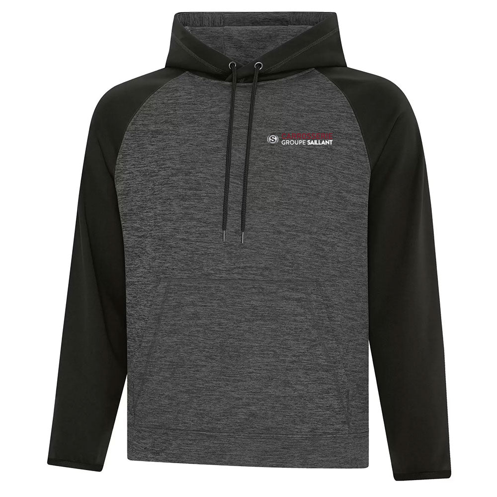 Chandail Chiné à capuchon en molleton deux tons dynamic pour homme - Carrosserie Groupe Saillant