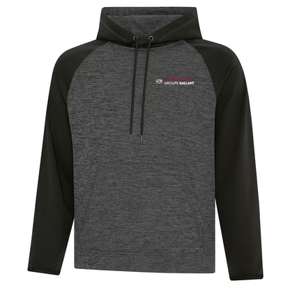 Chandail Chiné à capuchon en molleton deux tons dynamic pour homme - Carrosserie Groupe Saillant